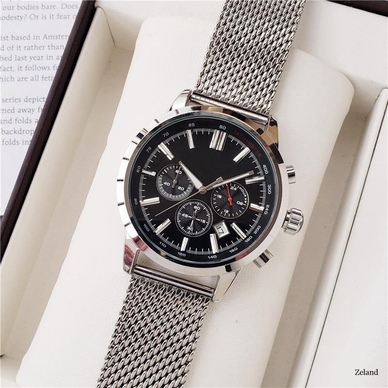 New Mens Fashion Casual Watches Boss Watch Brand Multifunction Work Stainless Steel Strap Clock