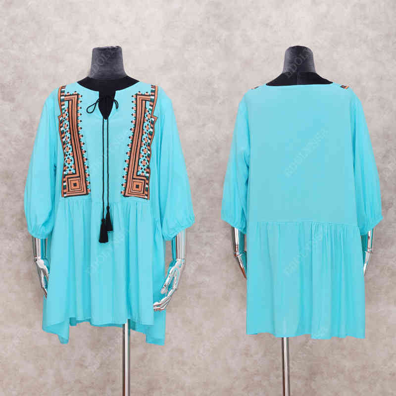 Beach Swimsuit Cover Ups Women Embroidery Kaftan Tunic Dress Robe De Plage Cotton Pareo Up #Q864 210420