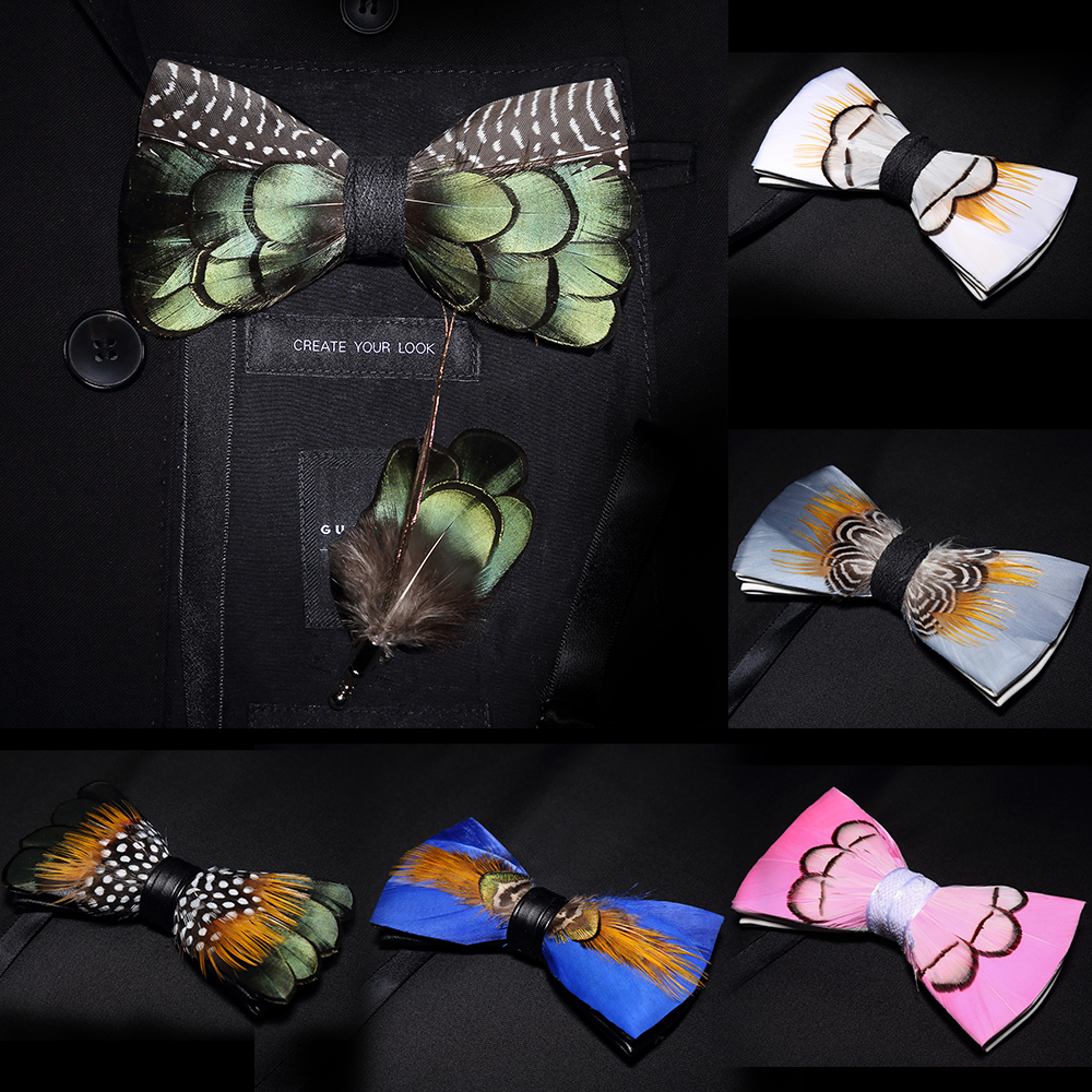 original solid color feather bow tie brooch set Man Wedding Gift Fashion Handmade Leather Bow Ties Pin Gift Box Set
original solid color feather bow tie brooch set Man Wedding Gift Fashion Handmade Leather Bow Ties Pin Gift Box Set