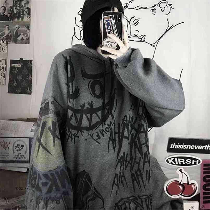 FERNAN Goth Sweatshirts Women Grunge Japan Style Anime Hip Hop Hoodie Oversized Punk Female Tops Long Sleeve Gothic Alt Clothes 210830, Gray
FERNAN Goth Sweatshirts Women Grunge Japan Style Anime Hip Hop Hoodie Oversized Punk Female Tops Long Sleeve Gothic Alt Clothes 210830, Gray