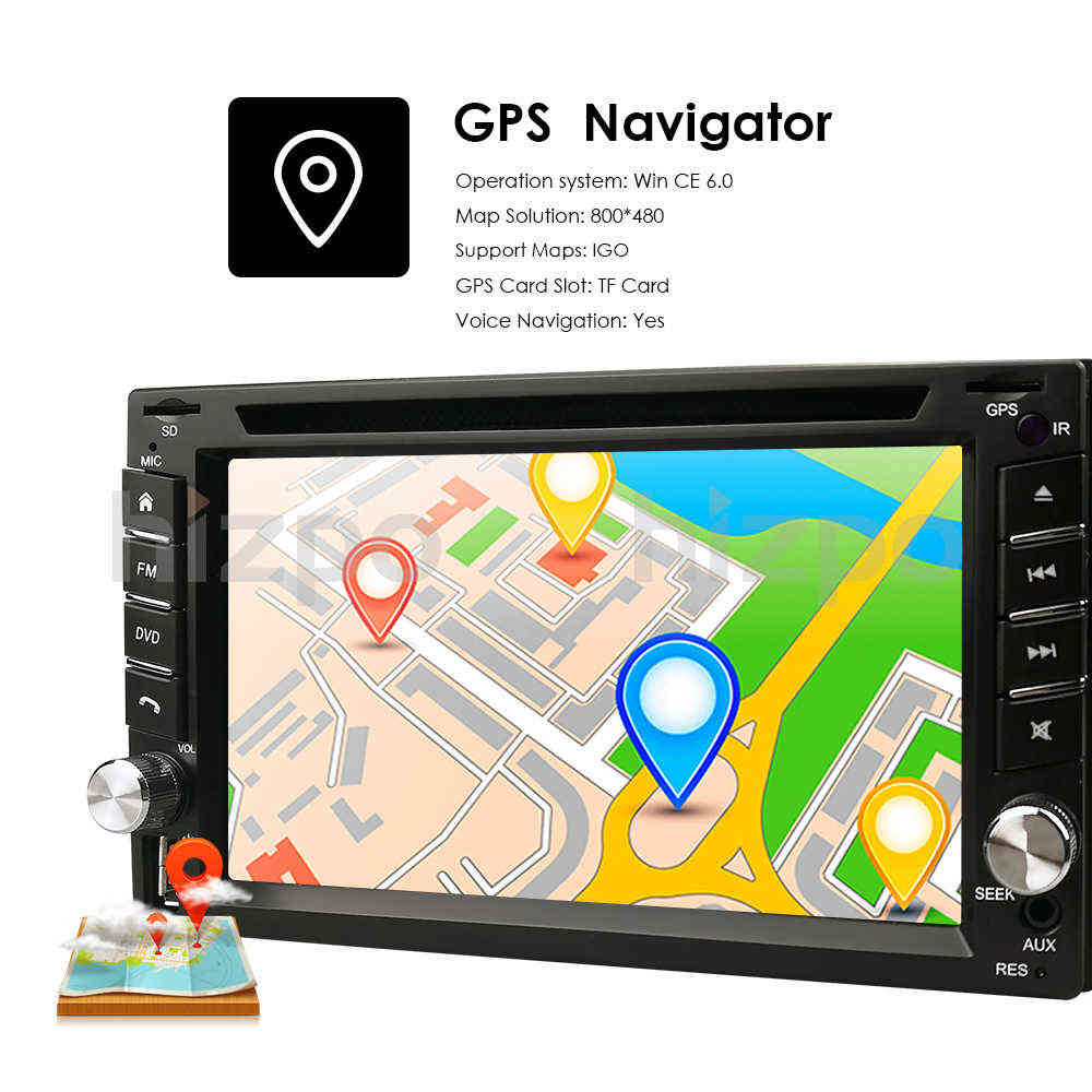 universal Car Audio Radio Double 2 din DVD Player GPS Navigation In dash 2din PC Stereo Head Unit video RDS USB Free Map Cam