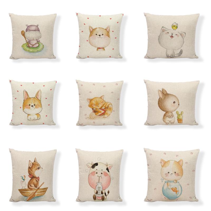 Cushion/Decorative Pillow Pillowcase Bear / Cat Cow Flax Home Furnishing Children's Room Decoration Car Sofa Waist Cushion Cover
Cushion/Decorative Pillow Pillowcase Bear / Cat Cow Flax Home Furnishing Children's Room Decoration Car Sofa Waist Cushion Cover