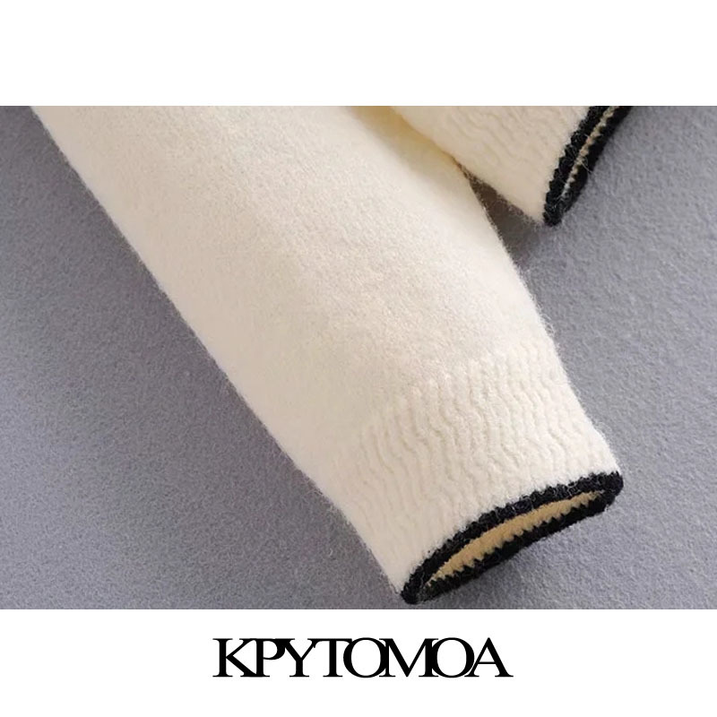 Women Sweet Fashion Ruffled Cropped Knitted Cardigan Sweater Long Sleeve Pocket Female Outerwear Chic Tops 210420