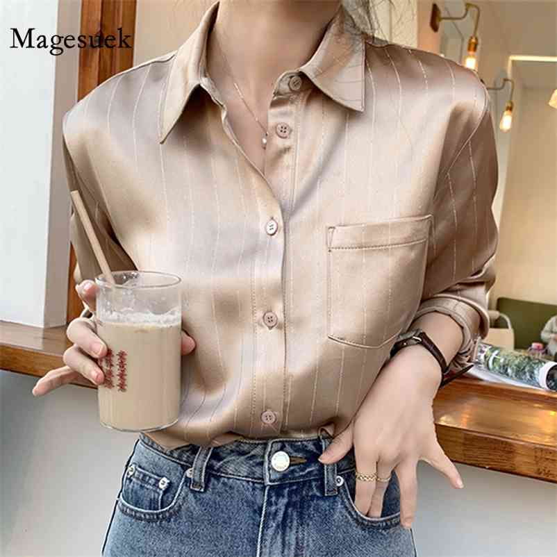 Spring Chiffon Shirts High Quality Acetate Striped Blouse Women Vintage Long Sleeve Loose Tops Button Up Solid Clothes 13446 210518, Platinum apricot
Spring Chiffon Shirts High Quality Acetate Striped Blouse Women Vintage Long Sleeve Loose Tops Button Up Solid Clothes 13446 210518, Platinum apricot