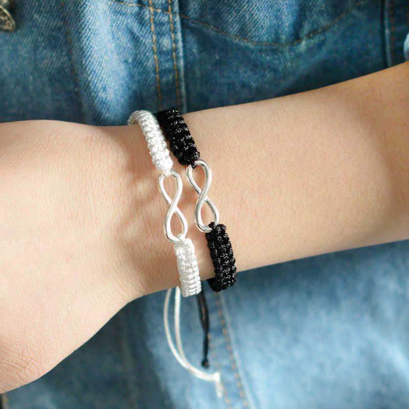 2pcs Infinity Handmade Bracelet Set Friendship Bracelet Set Infinity Love Couples Bracelet Set Infinity Jewelry X0706