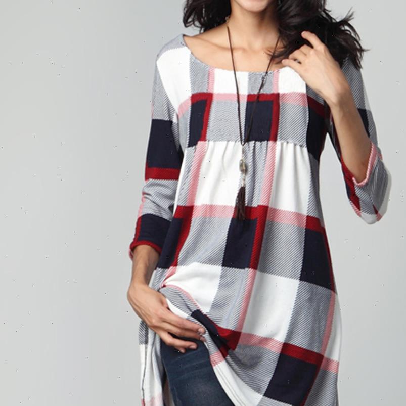 womens blouses autumn women long blouse floral plaid printed shirts tunic casual ruffles o neck three quarter sleeve pullover, White
womens blouses autumn women long blouse floral plaid printed shirts tunic casual ruffles o neck three quarter sleeve pullover, White