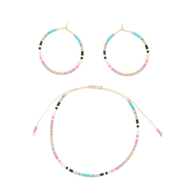 Earrings & Necklace Shinus Women's Jewelry Sets Fashion Multicolor Miyuki Seed Beads Adjustable Bracelet Hoop Set For Women Jewellery, Silver
Earrings & Necklace Shinus Women's Jewelry Sets Fashion Multicolor Miyuki Seed Beads Adjustable Bracelet Hoop Set For Women Jewellery, Silver
