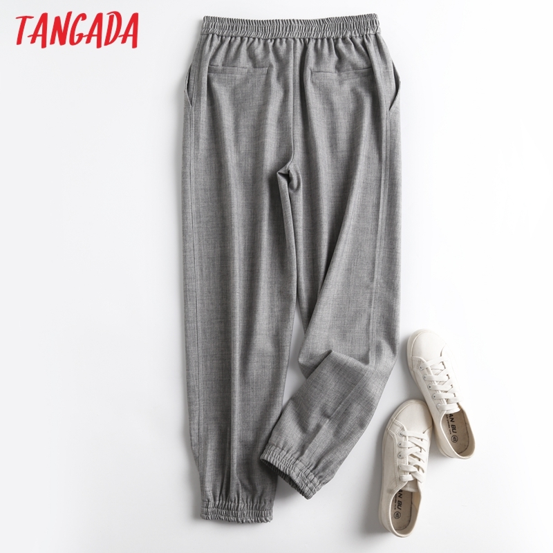 Fashion Women High Quality Suit Trousers Strethy Waist Pockets Buttons Office Lady Pants Pantalon 6D40 210416