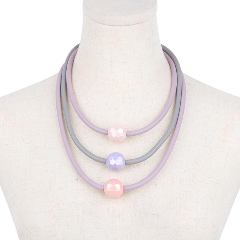 Chokers Charms Layered Choker Necklace Harajuku Pink Large Beads Pendant Colorful Jewelry Women Purple Rubber Chain 
Chokers Charms Layered Choker Necklace Harajuku Pink Large Beads Pendant Colorful Jewelry Women Purple Rubber Chain
