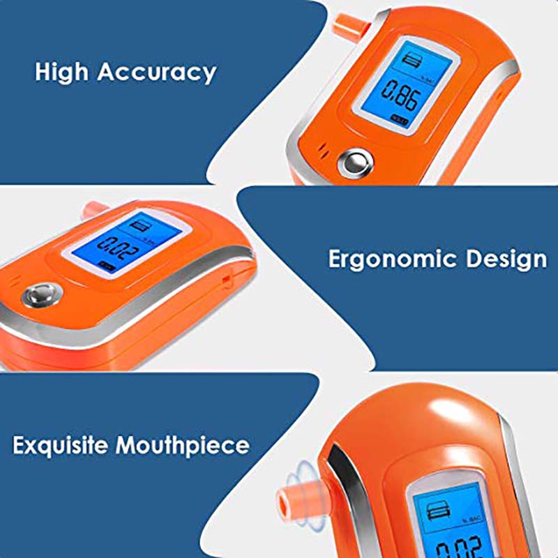 Alcohol Tester Tools Professional Digitals Breathalyzer Breath Analyzer With Large Digital LCD Display 11 Pcs Mouthpieces Alcohols Test Tool
