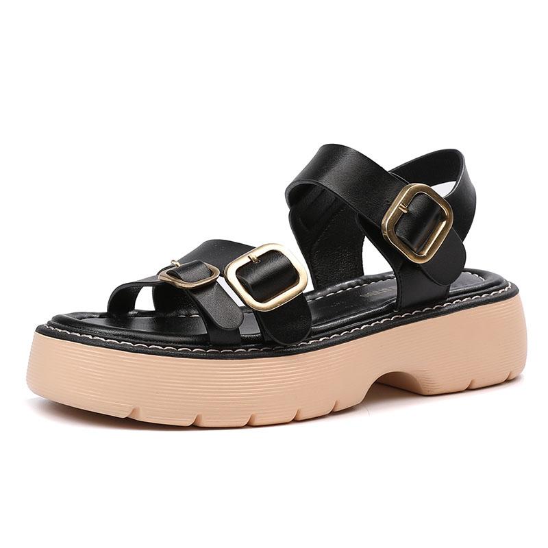 Women 2021 Summer Sandals Rome Buckle Open Toe Beach Shoes Thick Bottom Leather Girls Daily Casual Couples Dress, Black
Women 2021 Summer Sandals Rome Buckle Open Toe Beach Shoes Thick Bottom Leather Girls Daily Casual Couples Dress, Black