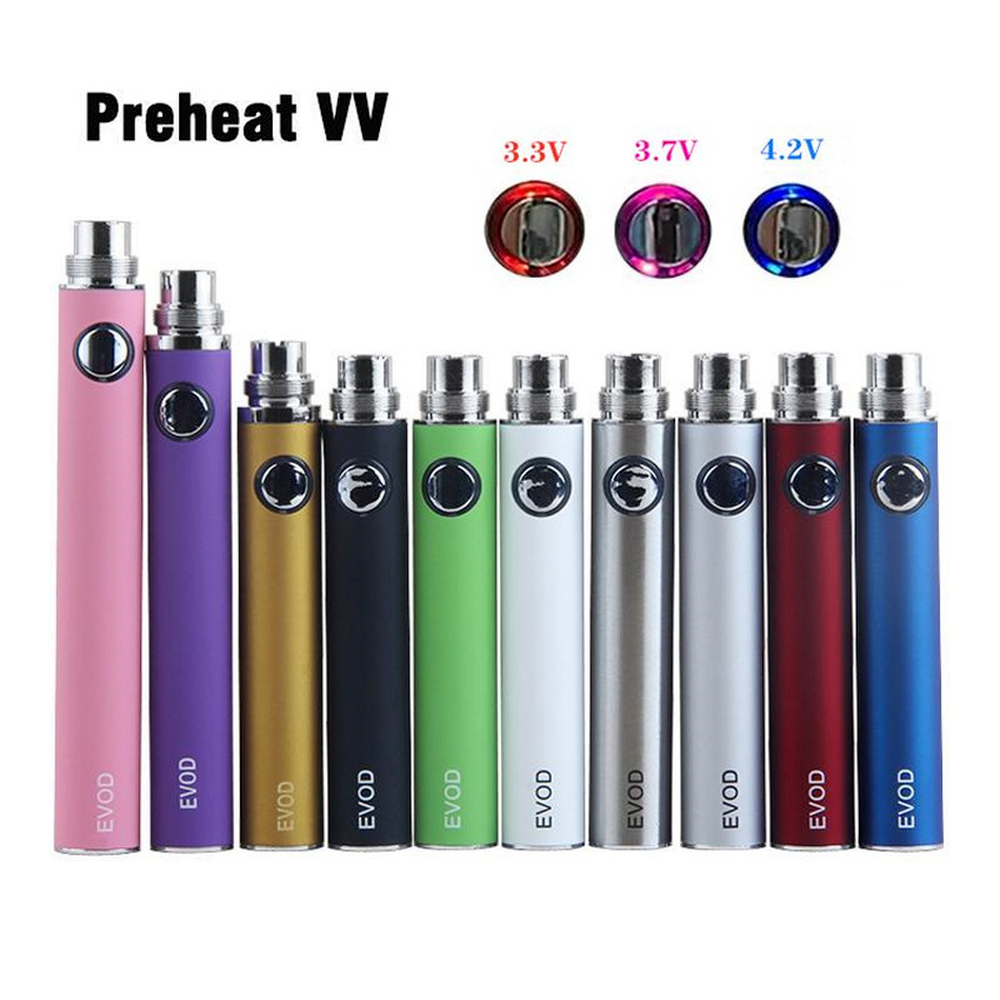 EVOD Preheat VV Vaporizer Battery 1100 900 650mAh Variable Voltage E Cigarette 510 Thread Vape Pen E-Cig eGo-T MT3 CE4 CE5
EVOD Preheat VV Vaporizer Battery 1100 900 650mAh Variable Voltage E Cigarette 510 Thread Vape Pen E-Cig eGo-T MT3 CE4 CE5