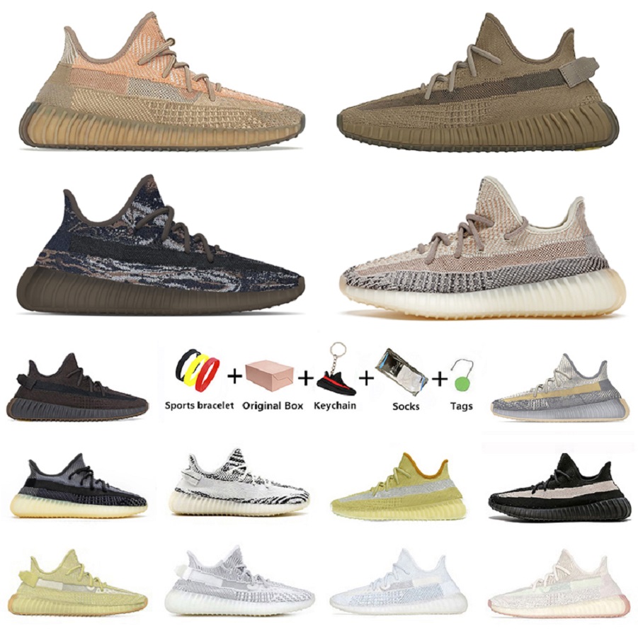 

kanye Ash pearl blue stone mens running shoes MX Rock fade black white static Sand Taupe earth reflective bred zebra west men women trainers sports sneakers 36-46, Color#