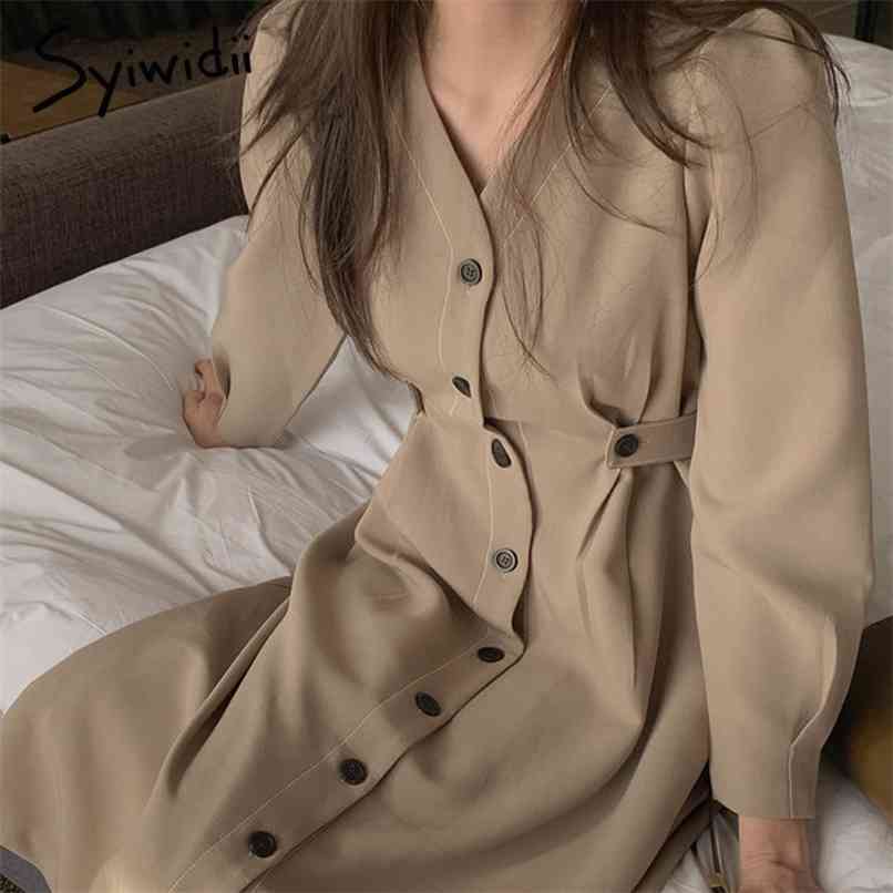 Midi Dresses for Women Office Ladies Elegant Woman Dress Button Up Long Sleeve Winter Formal 210607, Khaki
Midi Dresses for Women Office Ladies Elegant Woman Dress Button Up Long Sleeve Winter Formal 210607, Khaki