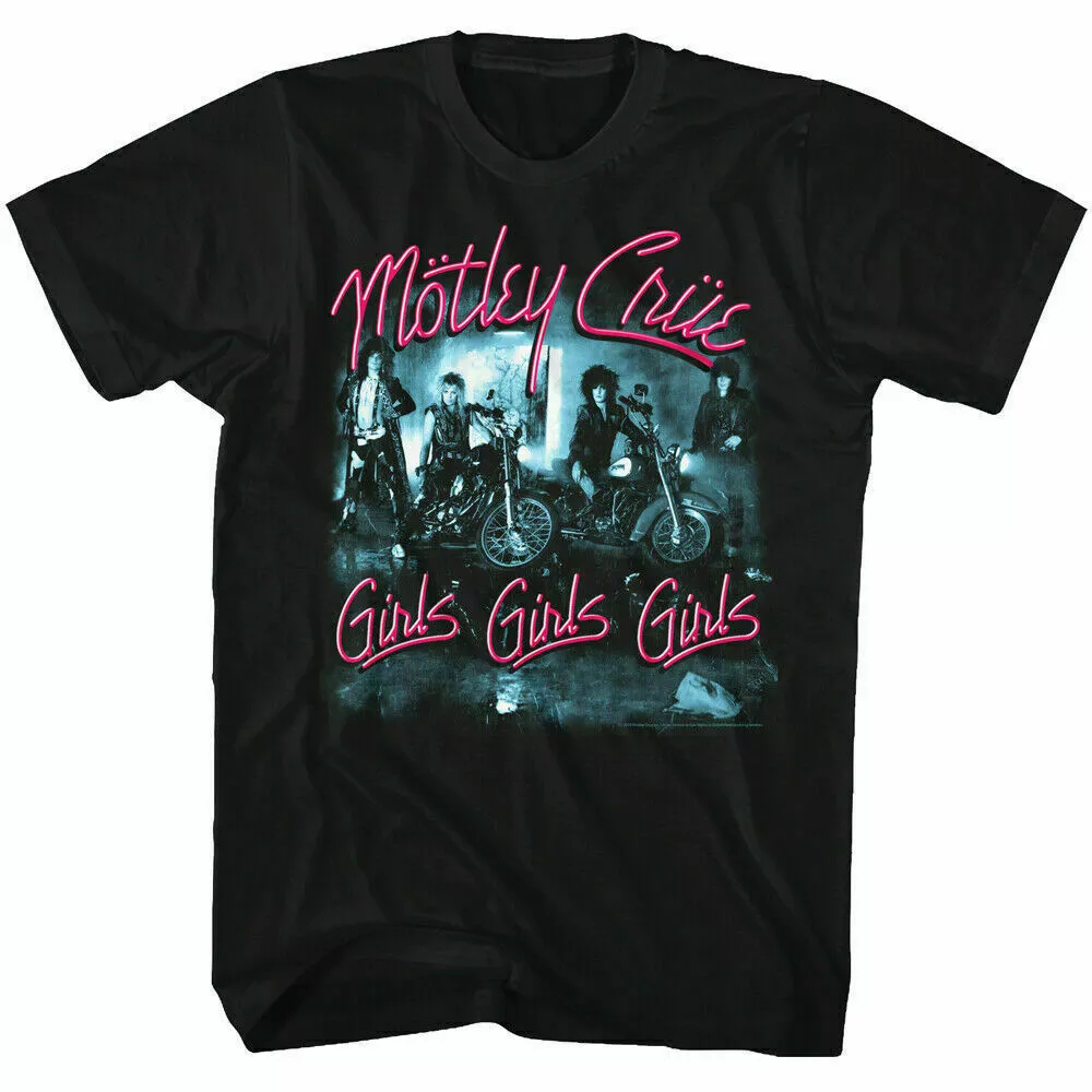 Motley Crue Girls Girls Girls T Shirt Mens Licensed Rock N Roll Retro Tee Black