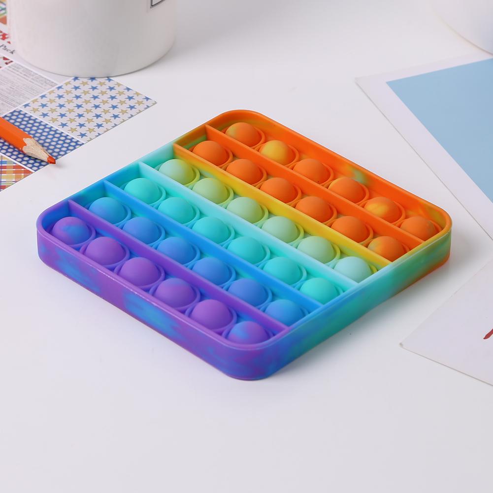 Rainbow Funny Fidget Toy Antistress Toys For Adult Children Push Bubble Fidget Sensory Autism Special Needs Anxiety Stress Gifts