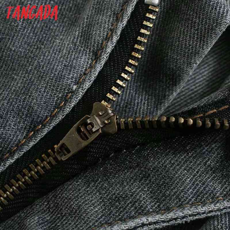 Women High Waist Strethy Overlength Jeans Trousers Pockets Zipper Female Denim Pants 4M03 210416