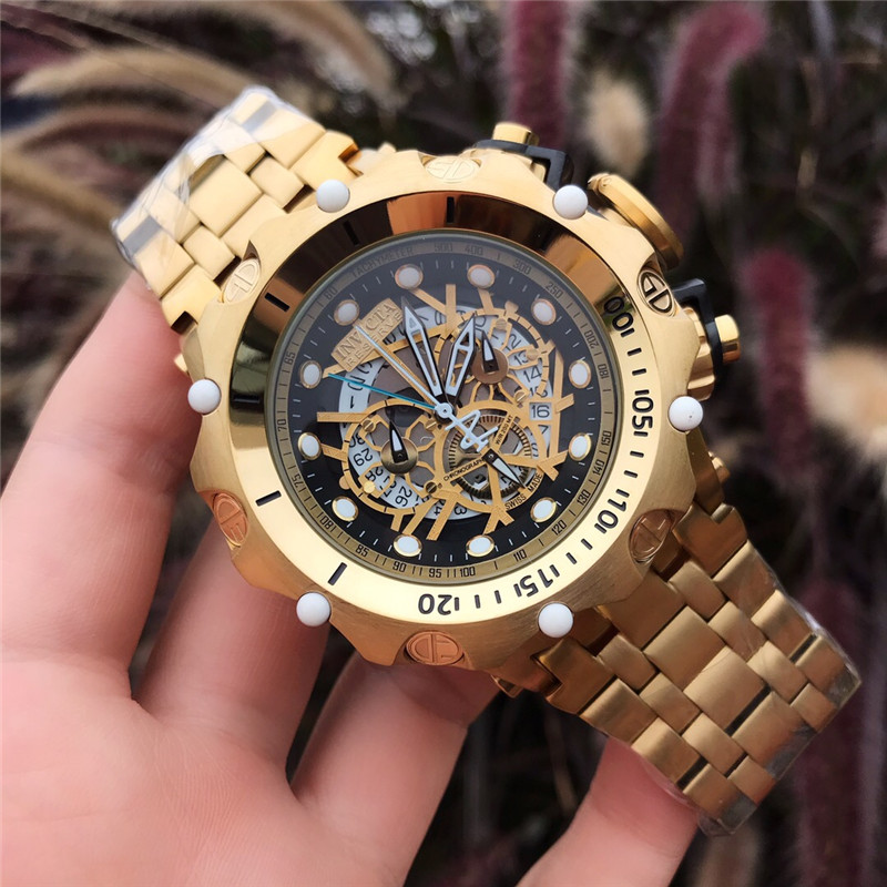 2021 Designer Men's Watch INVICTA Multifunction Quartz Movement Golden Men Fashion Watches orologio di lusso, Slivery;brown
2021 Designer Men's Watch INVICTA Multifunction Quartz Movement Golden Men Fashion Watches orologio di lusso, Slivery;brown