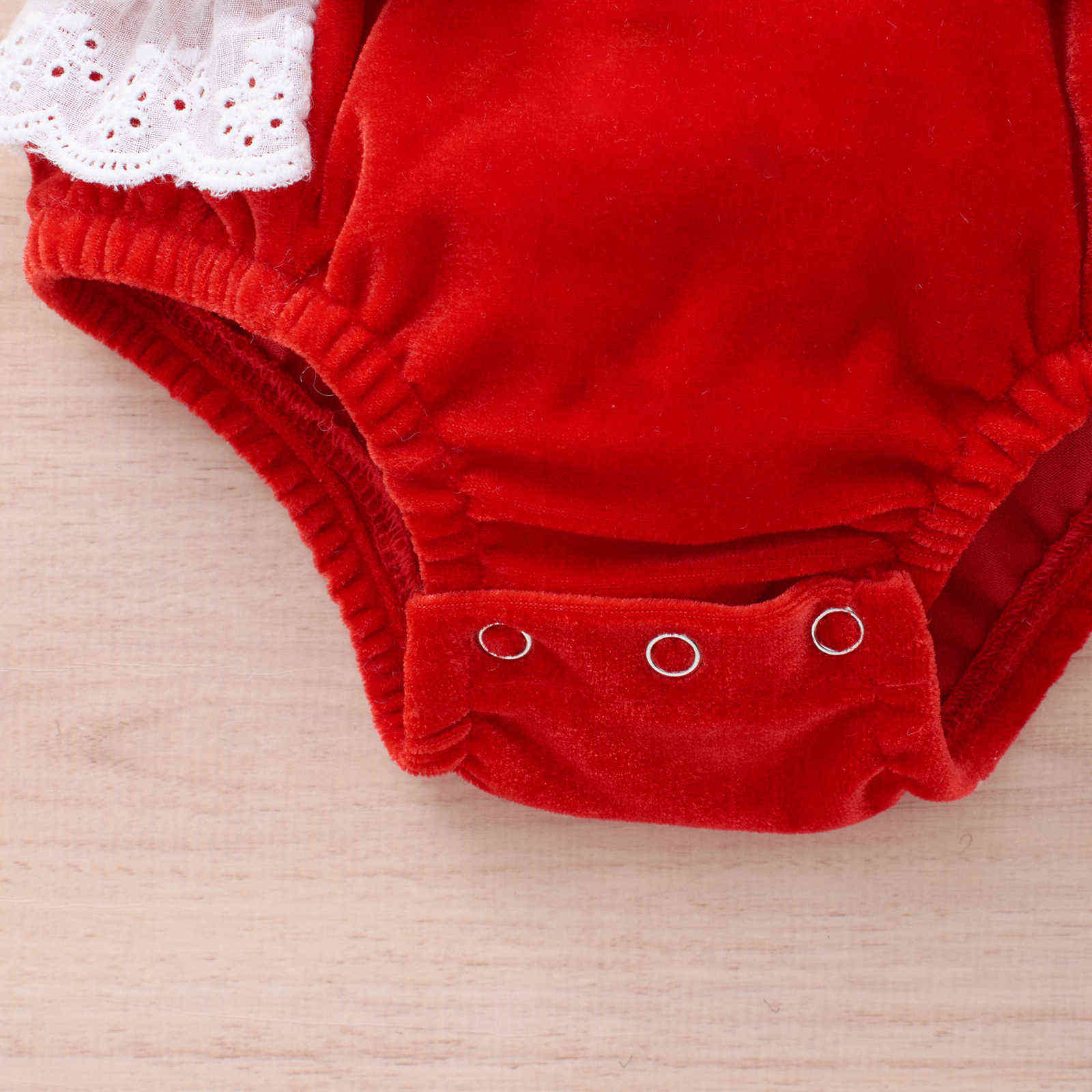 Ma&Baby 0-12M Christmas Infant born Baby Girls Romper Xmas Costumes Lace Ruffles Santa Jumpsuit Overalls Year Clothes D84 211101