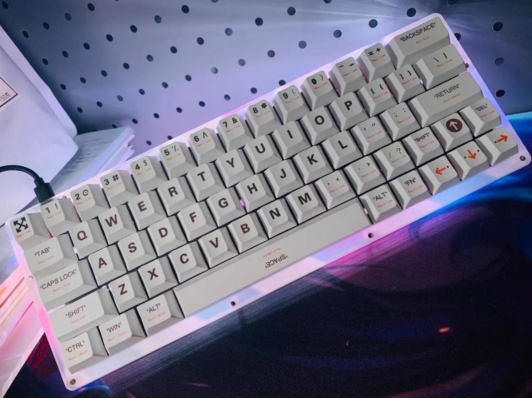Keyboards Homa60 60% 64 Layout Acrylic Gasket Keyboard Kit Case Entry Option RGB Bottom Light