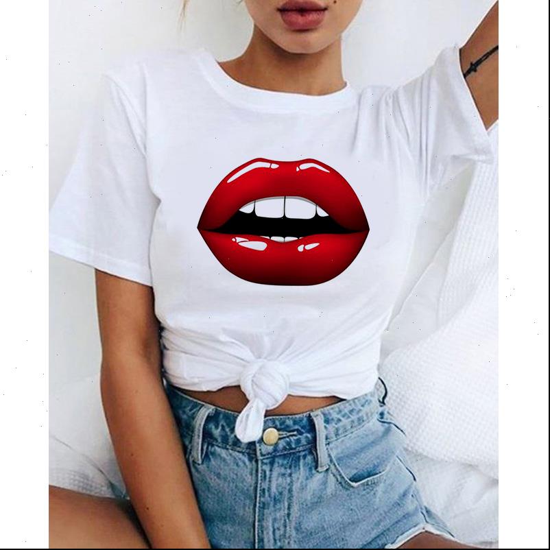 harajuku summer red lips kiss women t shirts print funny o collar femme fashion, White
harajuku summer red lips kiss women t shirts print funny o collar femme fashion, White