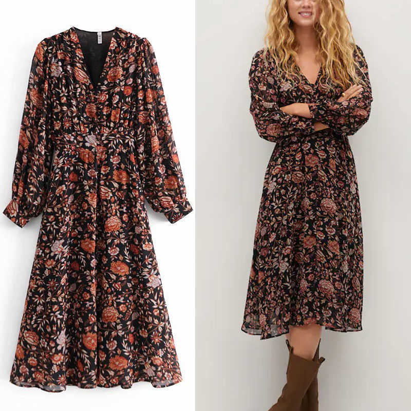 ZA Chiffon Floral Print Midi Dress Women Elegant Long Sleeve Pleated Party Dresses Woman Chic Inner Lining Vintage Vestido 210602, As picture
ZA Chiffon Floral Print Midi Dress Women Elegant Long Sleeve Pleated Party Dresses Woman Chic Inner Lining Vintage Vestido 210602, As picture