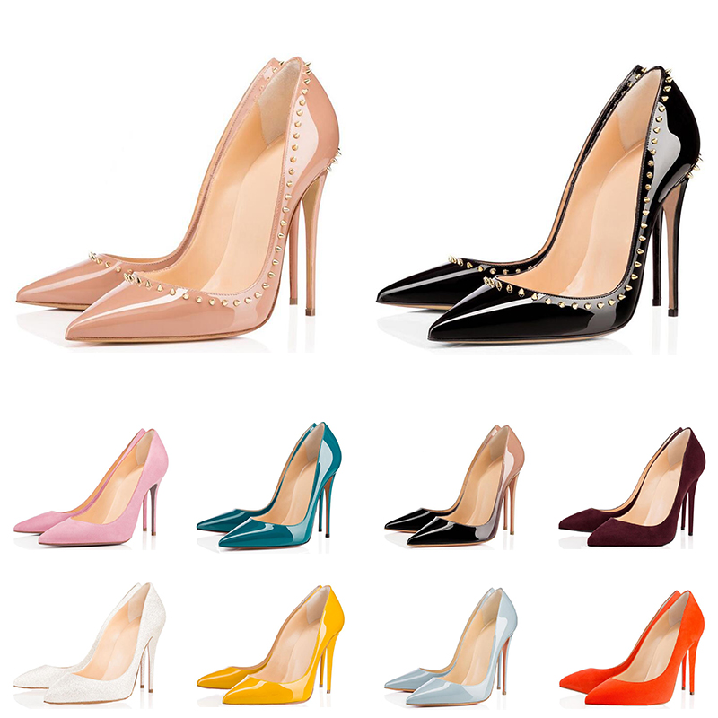 2021 women luxury shoes red bottom high heels Glitter Rivets triple black nude Pink white Patent leather suede fashion party wedding dress shoe, Color#6
2021 women luxury shoes red bottom high heels Glitter Rivets triple black nude Pink white Patent leather suede fashion party wedding dress shoe, Color#6