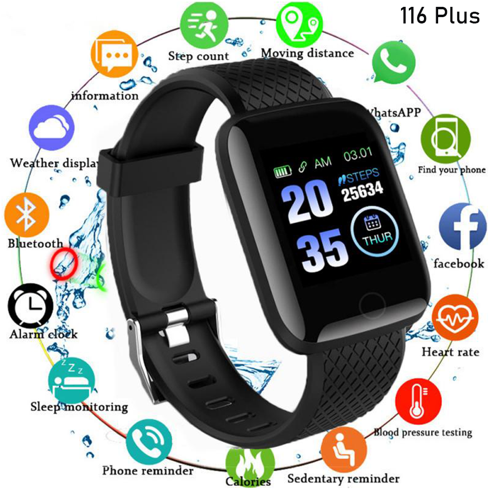 116Plus Smart Watch Men Women Fitness Tracker Heart Rate Blood Pressure Monitor Sport Waterproof Smartwatch For Android IOS
116Plus Smart Watch Men Women Fitness Tracker Heart Rate Blood Pressure Monitor Sport Waterproof Smartwatch For Android IOS