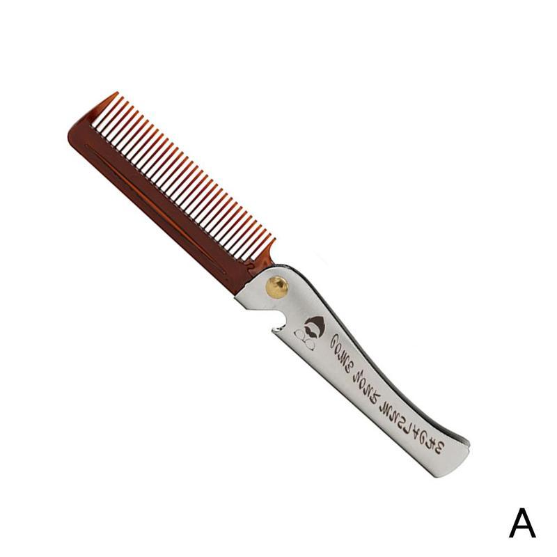 Hair Brushes Folding Steel Combs For Men Oil Head Portable Beard Styling Product Anti Static Effect Foldable Comb
