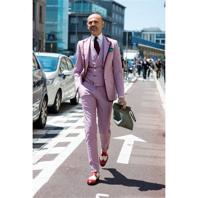 Men's Suits & Blazers pink tuxedo formal men suit corset ball decoration custom jacket three pieces (jacket + pants vest), Picture style
Men's Suits & Blazers pink tuxedo formal men suit corset ball decoration custom jacket three pieces (jacket + pants vest), Picture style