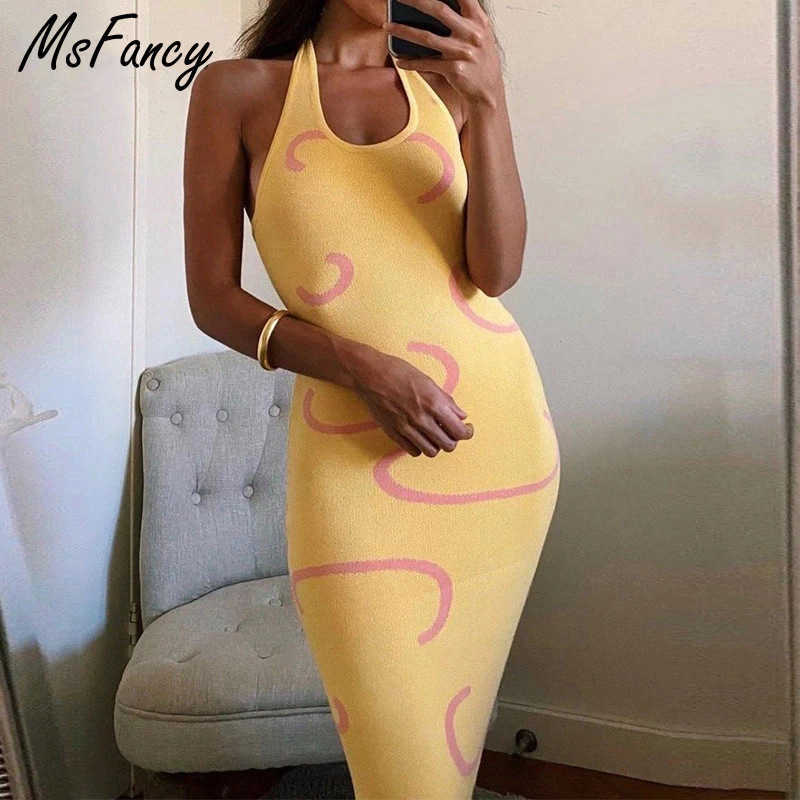 Msfancy Summer Y2k Long Dress Women Vintage Paisley Knitted Bodycon Robe Femme Harajuku Halter Beach Vestidos De Mujer 210604, Yellow
Msfancy Summer Y2k Long Dress Women Vintage Paisley Knitted Bodycon Robe Femme Harajuku Halter Beach Vestidos De Mujer 210604, Yellow