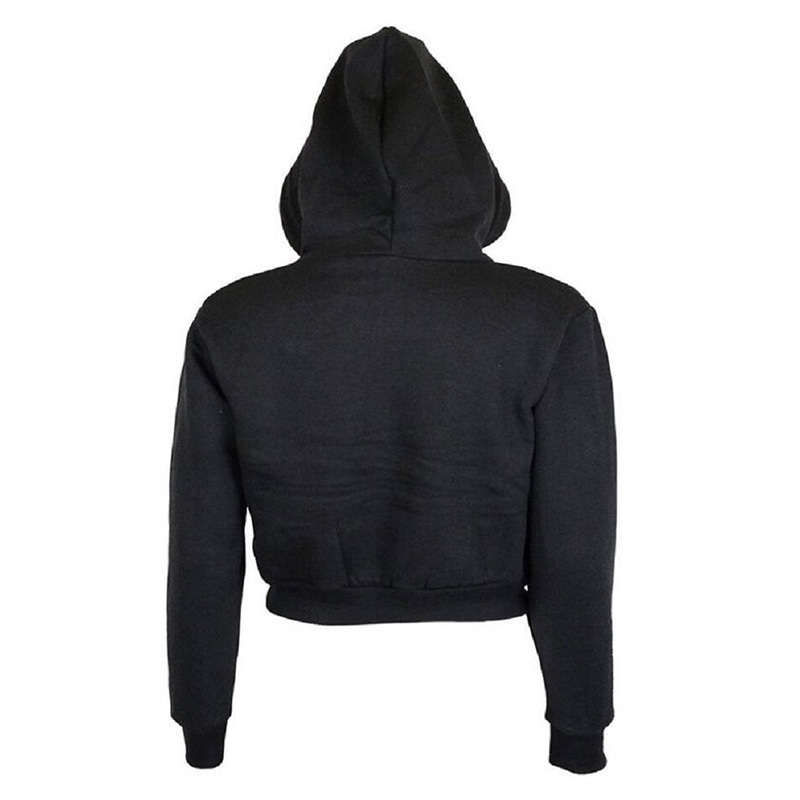 Autumn Women Hoodies Solid Crop Hoodie Long Sleeve Jumper Hooded Pullover Coat Casual Sweatshirt Top Sudaderas Mujer 210426