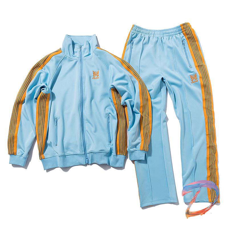 Men' Tracksuits Women' Needles Suit Yellow Striped Ribbon Butterfly Embroidery Jacket Sportswear Pants Oversize AWGE Casual Blue, Bw-9107blue
Men' Tracksuits Women' Needles Suit Yellow Striped Ribbon Butterfly Embroidery Jacket Sportswear Pants Oversize AWGE Casual Blue, Bw-9107blue
