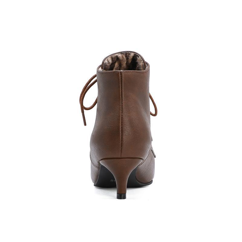 Boots Casual style sexy pointed toe autumn ankle fashion lace-up matching color medium heel stiletto riding women's shoes 6SWI, Light brown
Boots Casual style sexy pointed toe autumn ankle fashion lace-up matching color medium heel stiletto riding women's shoes 6SWI, Light brown