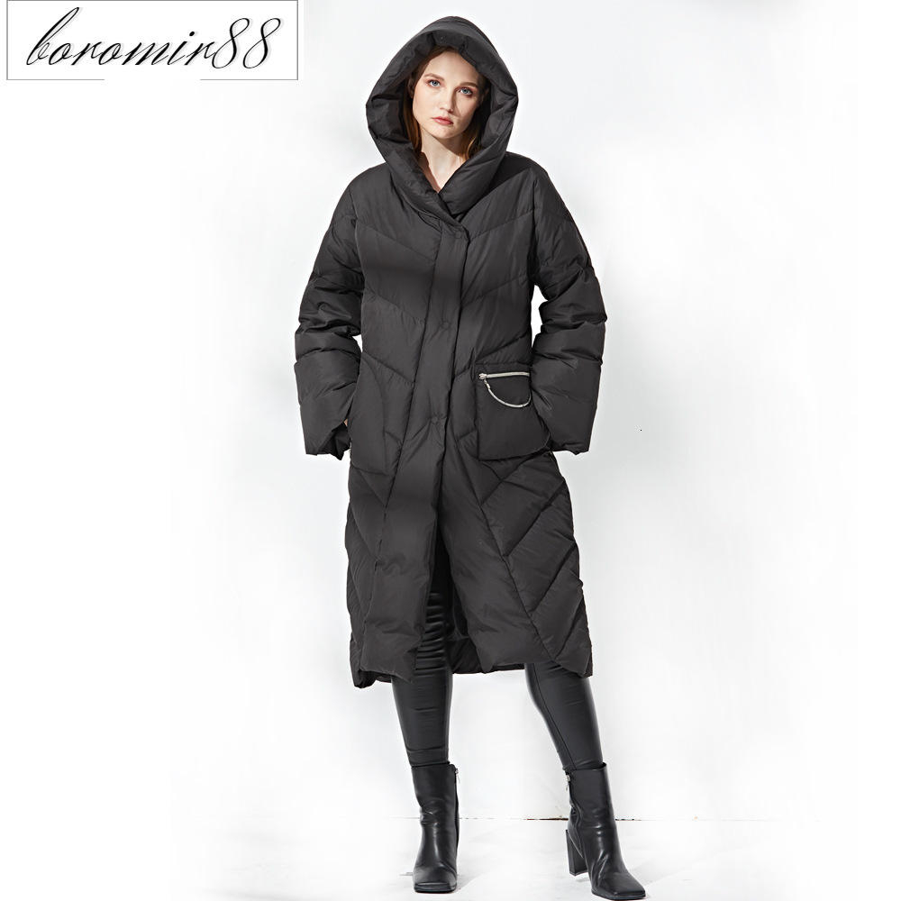 Large women's down jacket straight total fat sister loose hooded white duck female, Black
Large women's down jacket straight total fat sister loose hooded white duck female, Black