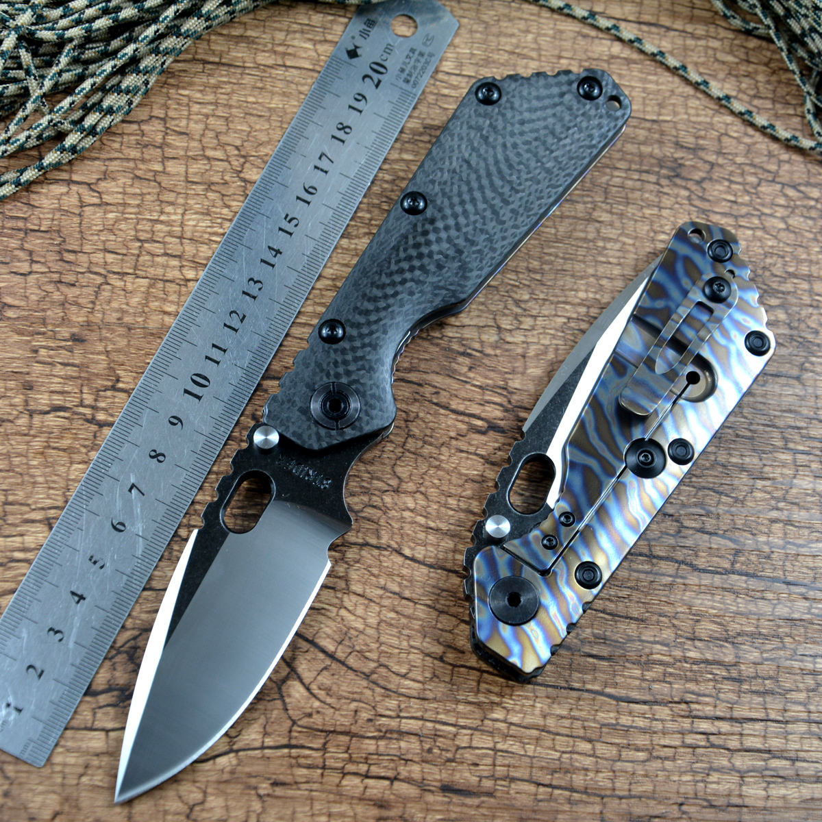 Strider SMF Tactical Pocket Knife D2 Folding Blade Ball Bearing Carbon Fiber Flame Titanium Handle for Outdoor Tactical Searching Hunting
Strider SMF Tactical Pocket Knife D2 Folding Blade Ball Bearing Carbon Fiber Flame Titanium Handle for Outdoor Tactical Searching Hunting