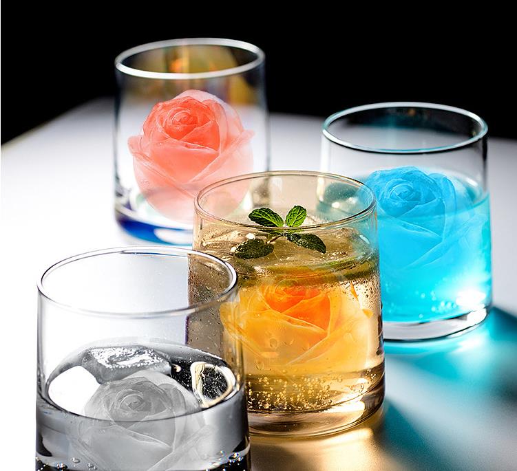 3D Rose Mold Silicone Soap Candle Molds Tools Ice Cube Tray DIY Household Icemaker Whiskey Wine Decoration Accessories GGA5030 Free shipping