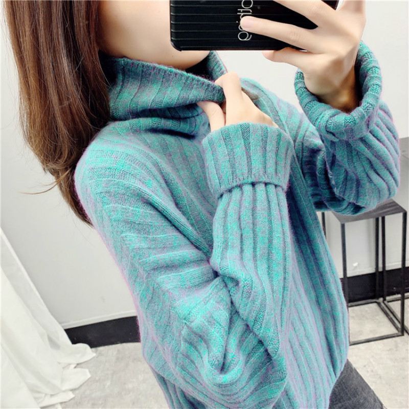 warm women's Turtleneck Sweaters Winter Tops for Women casual Pullover Jumper Long Sleeve Knitted female 210428