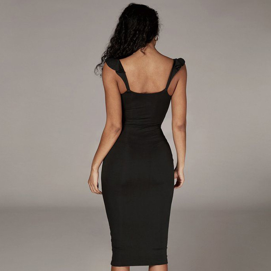 Summer Women White Club Bandage Dress Sexy Spaghetti Strap Black Hollow Out Celebrity Runway Party Vestidos 210423