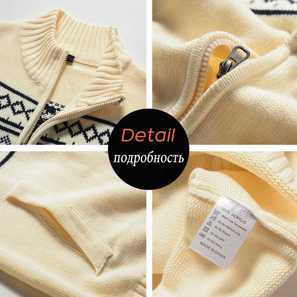 ZERZ Men Winter Fall Thick Warm Knitwear 100% Acrylic Vintage Sweater Cardigan Men Casual Fashion Classic Sweaters Men 211018