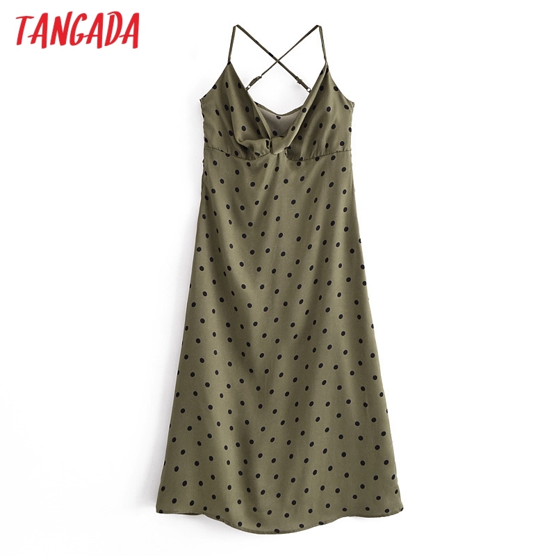 Women Chic Fashion Side Zipper Midi Dress Vintage Backless Thin Straps Female Dresses Vestidos QN77 210416