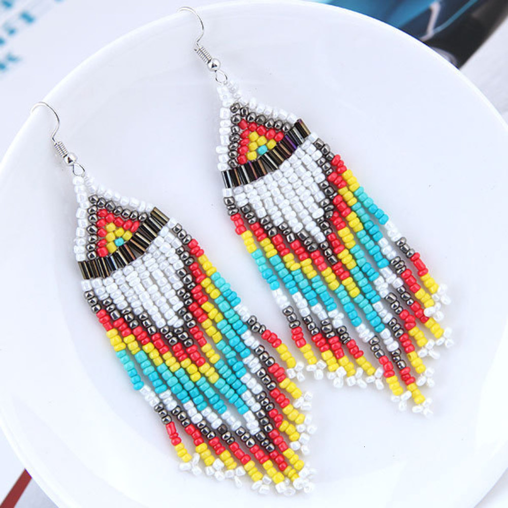 Bohemian national style exaggerated long Tassel Earrings, rice bead earrings, pure handmade alloy jewelry, Silver
Bohemian national style exaggerated long Tassel Earrings, rice bead earrings, pure handmade alloy jewelry, Silver