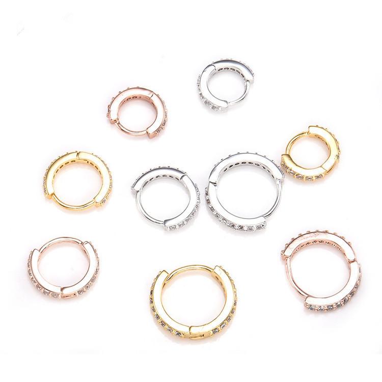 6mm/8mm/10mm Small Hoop Earrings For Women Men Gold Silver Color Simple Minimal Tiny Cz lage Ear Piercing & Huggie