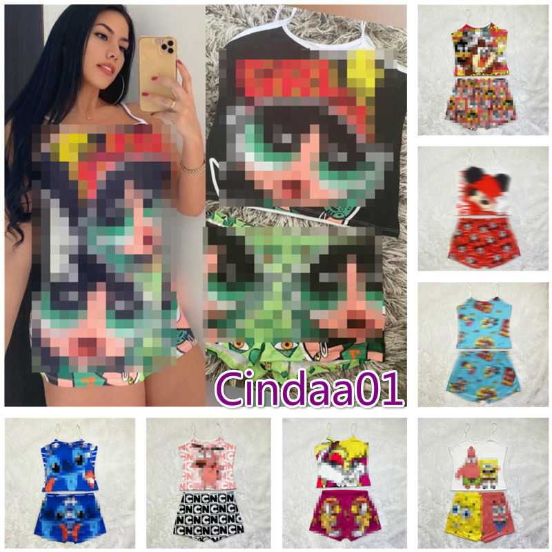 Women Tracksuits Two Pieces Set Designer Slim Sexy Letters Cartoon Pattern Printed Suspender Shorts Yoga Pants Outfits Sportwear 14 Styles, Light bluexo-17
Women Tracksuits Two Pieces Set Designer Slim Sexy Letters Cartoon Pattern Printed Suspender Shorts Yoga Pants Outfits Sportwear 14 Styles, Light bluexo-17