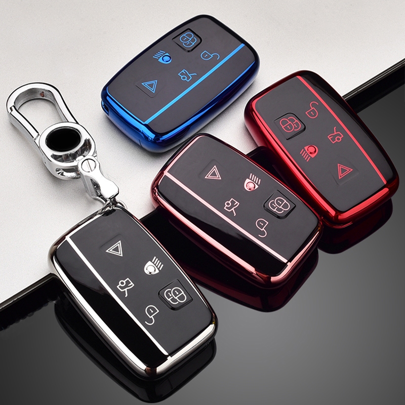 Update Soft TPU Vehicle Remote Keys Case Cover Holder Shell For Jaguar XJ XE XF Land Rover Range Sport Evoque Freelander Car Key Covers