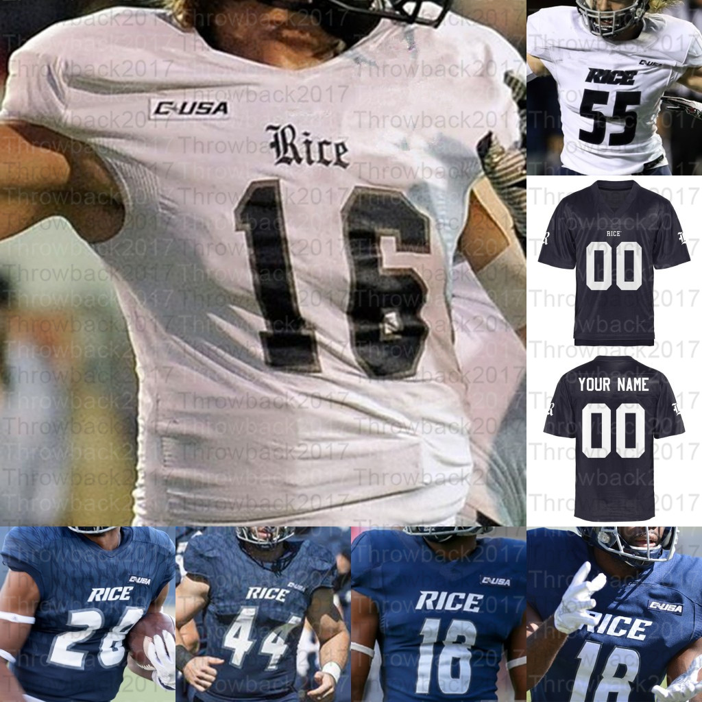 Custom Rice Owls College Football Jerseys Tom Stewart Aston Walter Brad Rozner Austin Trammell Blaze Alldredge Wiley, White ii
Custom Rice Owls College Football Jerseys Tom Stewart Aston Walter Brad Rozner Austin Trammell Blaze Alldredge Wiley, White ii
