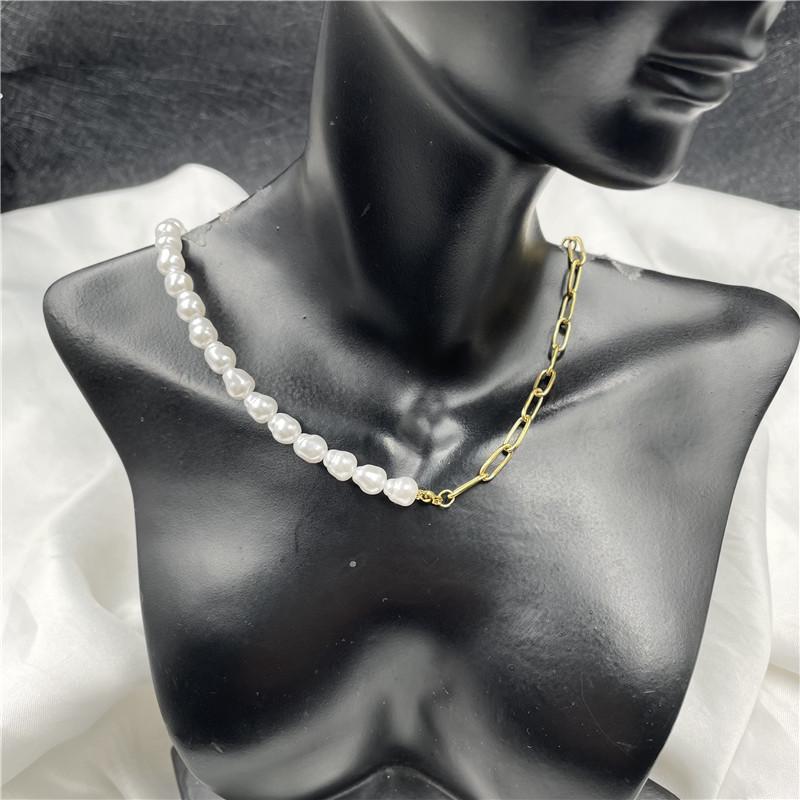 Chokers Natural Freshwater Pearl Splicing Necklace, Minority Design, Stainless Steel Women's Clavicle Chain
Chokers Natural Freshwater Pearl Splicing Necklace, Minority Design, Stainless Steel Women's Clavicle Chain