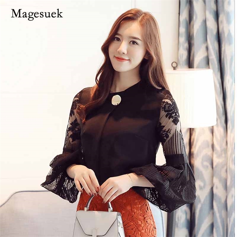 Casual Loose Stand Collar Women Tops Long Sleeve Chiffon 's Clothing Sexy Hollow Blouse Shirt Blusas D79 210518, Black
Casual Loose Stand Collar Women Tops Long Sleeve Chiffon 's Clothing Sexy Hollow Blouse Shirt Blusas D79 210518, Black
