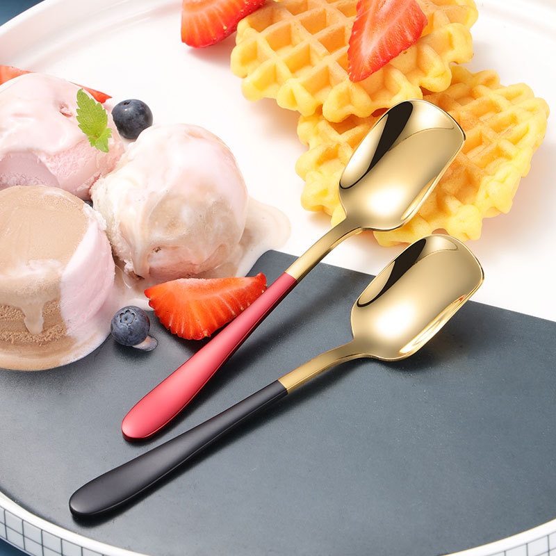 Stainless Steel Long Handle Spoon Coffee Latte Ice Cream Soda Sundae Cocktail Scoop