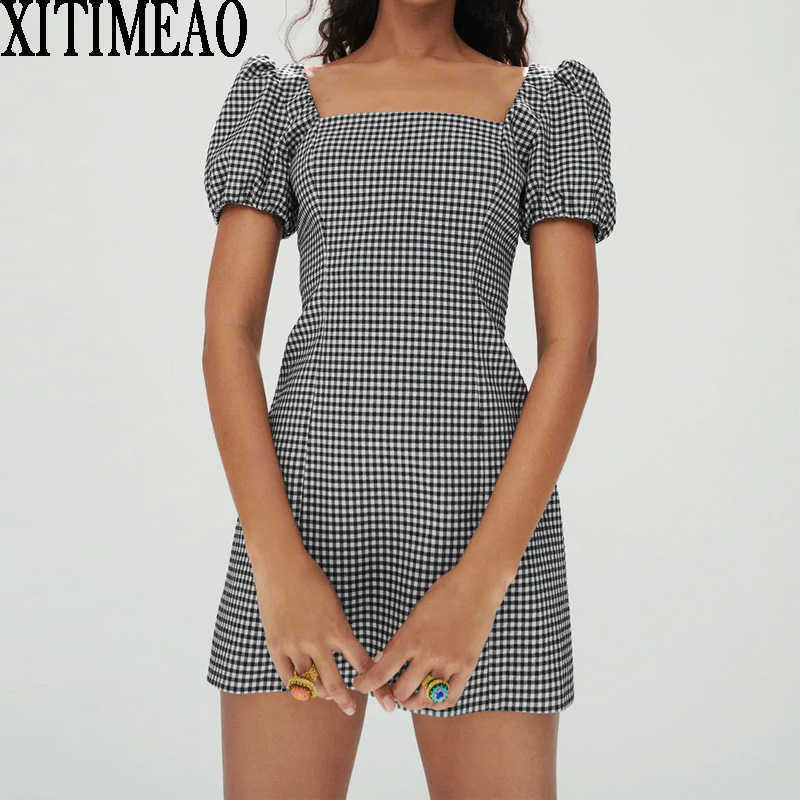 Za Summer Vintage Plaid Printing Slim Dres Casual Short Sleeve A Line Open Back Female Mini Party 210604, White
Za Summer Vintage Plaid Printing Slim Dres Casual Short Sleeve A Line Open Back Female Mini Party 210604, White